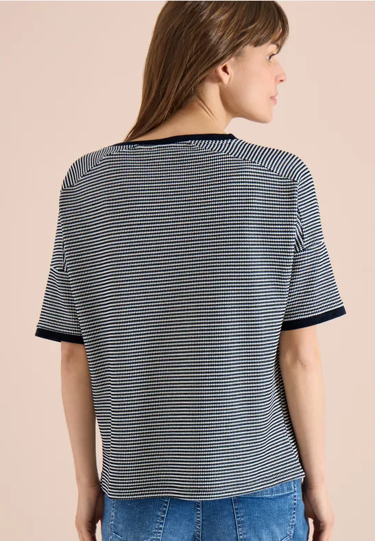 Shirt met boothals en structuur - Afbeelding 3