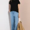 Shirt met boothals en textuur