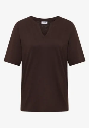Alternative view of Shirt met gespleten hals in effen kleur