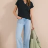 Shirt met gespleten hals in tuniekstijl