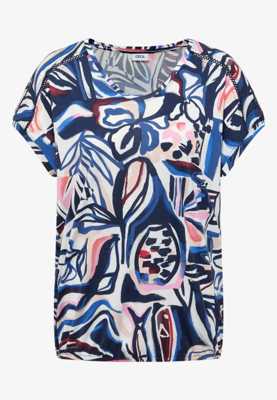 Shirt met korte mouwen en kanten detail - Afbeelding 2