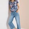 Shirt met korte mouwen en kanten detail