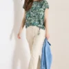 Shirt met korte mouwen en patchworkprint