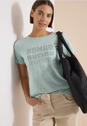 Shirt met korte mouwen in burnout-look