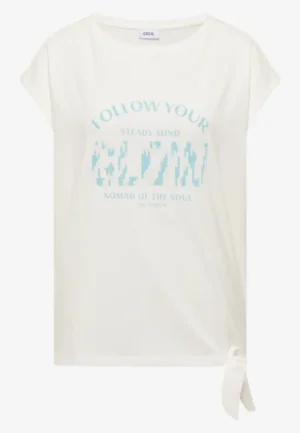 Alternative view of Shirt met overhangende schouder en knoopdetail