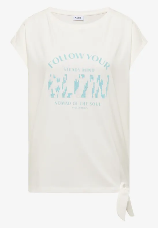 Shirt met overhangende schouder en knoopdetail - Afbeelding 2