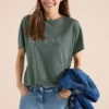 Shirt met overhangende schouders in linnenlook