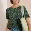 Shirt met ronde hals en palmopdruk