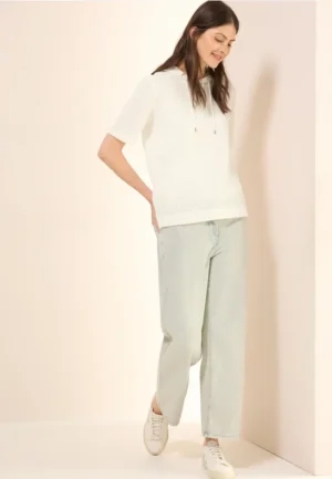 Shirt met structuur en capuchon