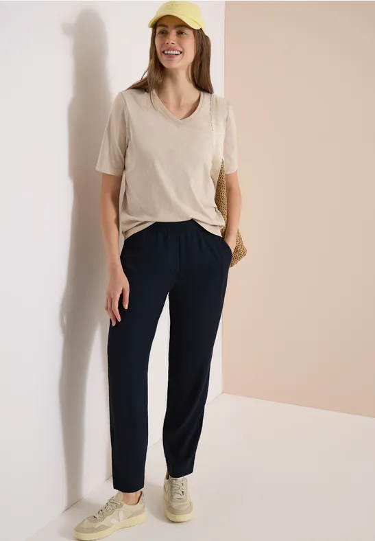 Slim Legs broek in Loose Fit met structuur