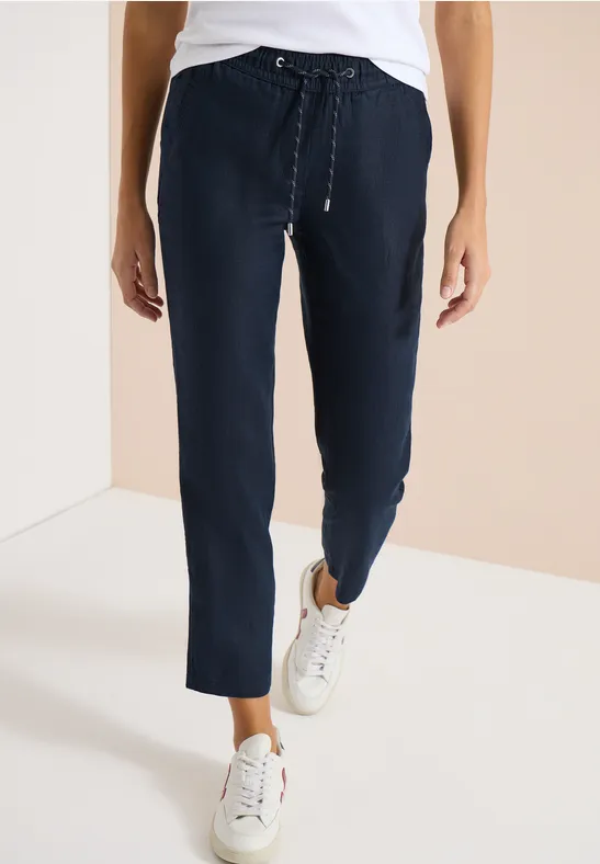 Slim Legs broek in causale pasvorm van linnen