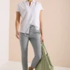 Slim legs broek in seersucker kwaliteit