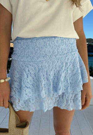 Smocked Ruffle Skort Baby Blue