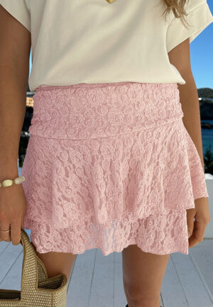 Smocked Ruffle Skort Roze