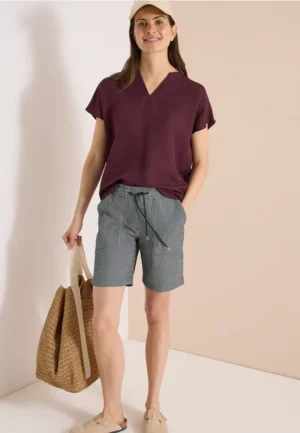 Straight Legs shorts in seersucker kwaliteit
