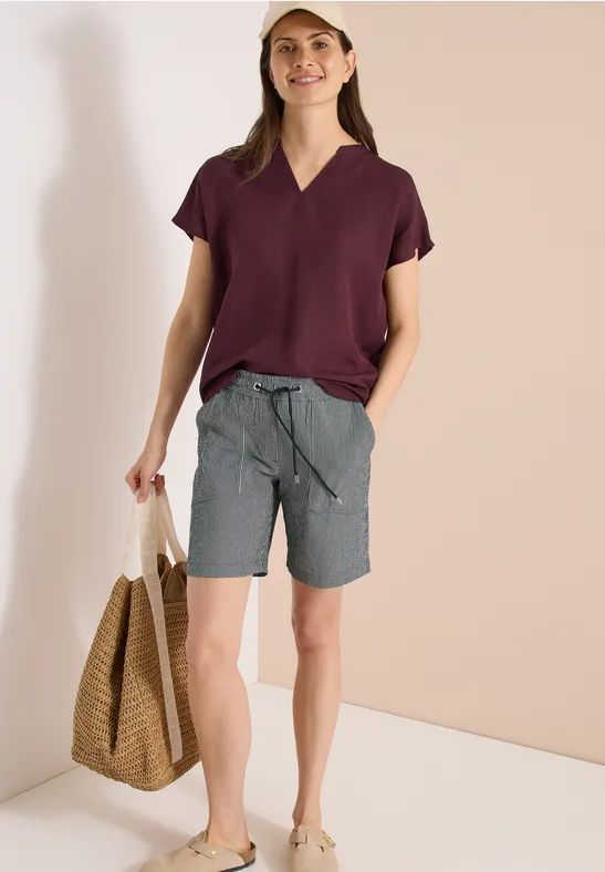 Straight Legs shorts in seersucker kwaliteit