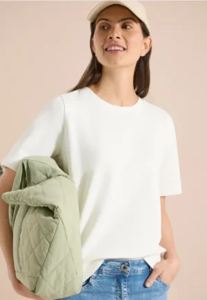Sweater met korte mouwen en ronde hals