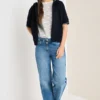 Sweaterjack met korte mouwen en capuchon