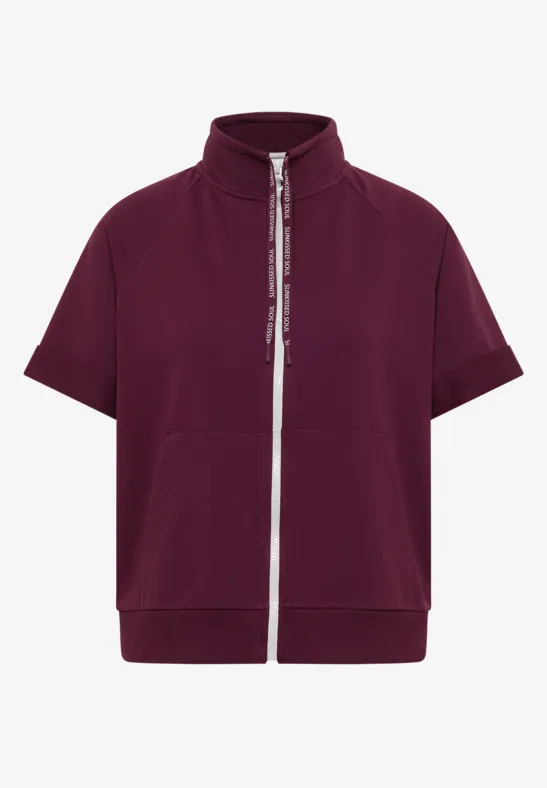 Sweaterjack met korte mouwen en ritssluiting - Afbeelding 2