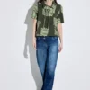 T-shirt met zeer ruime kraag