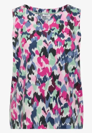 Alternative view of Top met gespleten hals en print