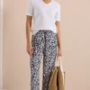 Wide Legs broek in Loose Fit met leoprint
