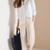 Wide Legs broek in Loose Fit van linnenmix
