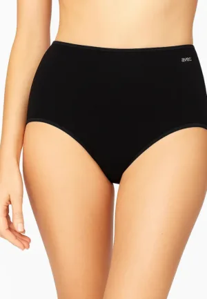 Dames Taille slip 23628 - Badstof kruisje - dames onderbroek, ondergoed - zwart, wit, huidskleur