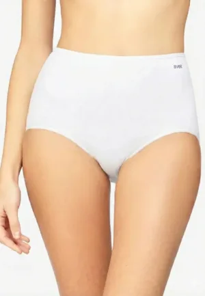 Dames Taille slip 23628 - Badstof kruisje - dames onderbroek, ondergoed - zwart, wit, huidskleur