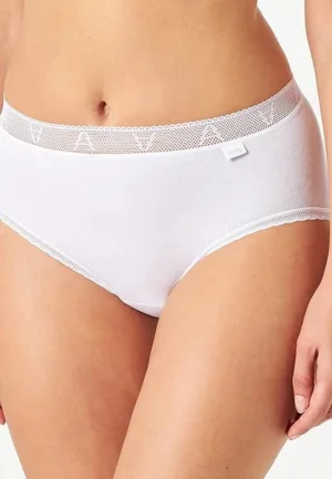 Hipster dames 3268 kant - Kanten dames onderbroek wit - Katoen