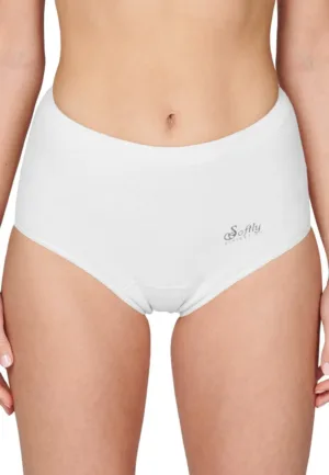 Beeren 2-pak Julia taille slip met badstof kruisje "Softly" - Hoge Katoenen dames onderbroek - Oma ondergoed