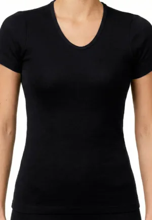 Dames thermo shirt korte mouw - Thermisch - Warm Thermo kleding dames - Lage hals