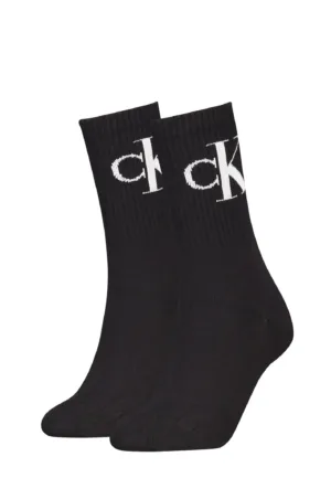 Calvin Klein 2-paar Crew dames sokken - Logo - katoenen hoge sokken voor vrouwen