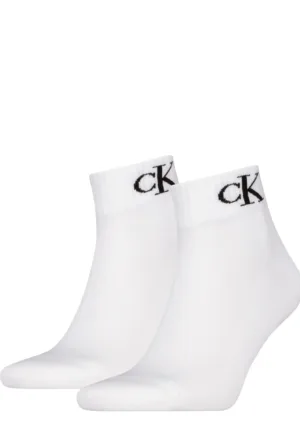 Calvin Klein 2-paar Quarter dames sokken - Logo monogram - Katoenen korte sokken