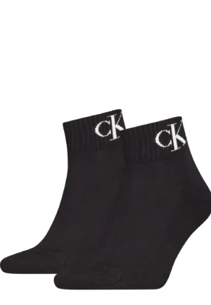 Calvin Klein 2-paar Quarter dames sokken - Logo monogram - Katoenen korte sokken