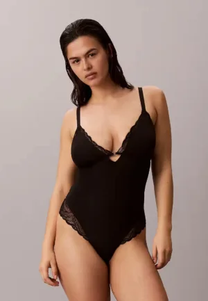 Calvin Klein Dames Bodysuit - Kanten body spaghetti bandjes