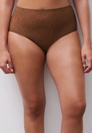 Chantelle naadloze taille slip - Soft Stretch - High waist brief - Wild Brown - Hoge maxi slip - Invisible dames onderbroek - Chantelle ondergoed