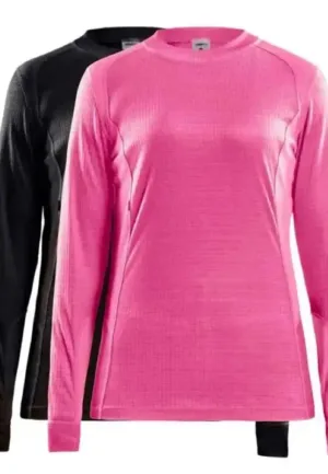 2-Pack Core Thermoshirt Lange mouw Dames - Warm thermisch ondergoed Ronde hals - Thermotrui