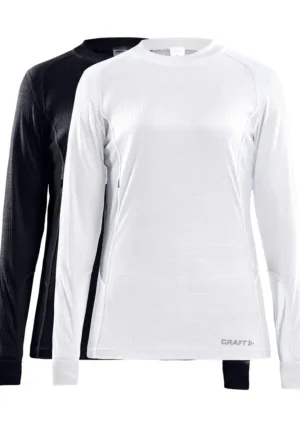2-Pack Core Thermoshirt Lange mouw Dames - Warm thermisch ondergoed Ronde hals - Thermotrui