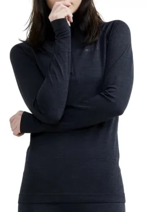 Thermoshirt dames lange mouw met rits - Core dry - Baselayer ondershirt - Warm sportshirt vrouwen