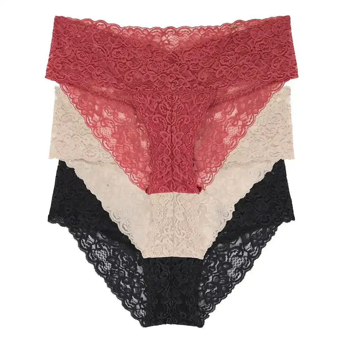 Dames slip 3-pack Kant - Lana - Kanten dames onderbroeken - microfiber ondergoed