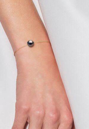 Alternative view of Armband Tahitian Pearl Ronde 8-9 mm ketting forcat Yellow Gold