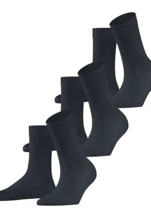 FALKE 3-paar Cotton Touch dames sokken - Katoenen sokken met badstof zool