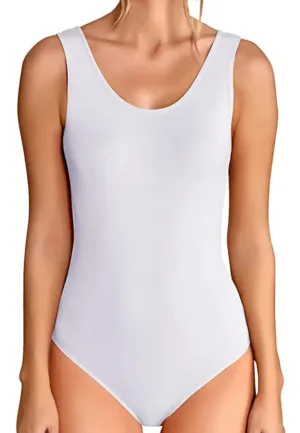 J&C body - bodystocking dames naadloos - Body wit - Bodysuit zwart zonder mouwen - Naadloos