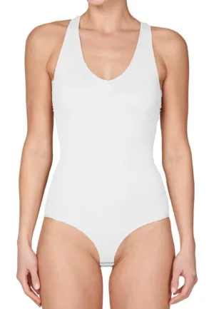 J&C corrigerende body dames - brede bandjes - Shapewear bodysuit - Wit - Huidskleur