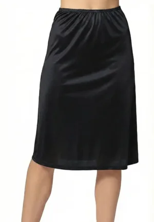 J&C lange onderrok dames 65cm - Jupon - Wit - Zwart - Huidskleur