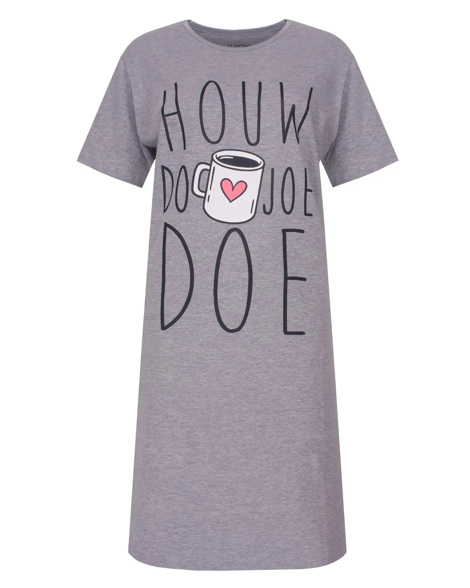 Temptation dames nachthemd korte mouw "Houw doe joe doe"