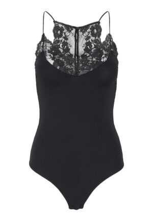 Kanten Stringbody spaghetti bandjes - Bodystocking Kornelie