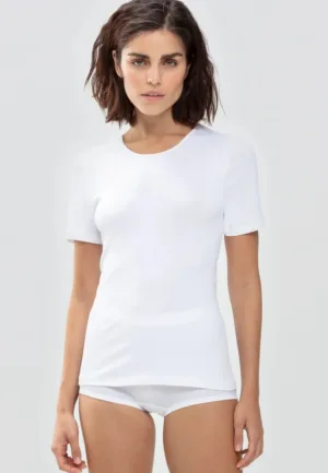 56201 Emotion dames T-shirt - ronde hals - Vrouwen viscose ondershirt slim Fit - Korte mouwen