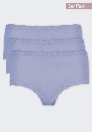 Nina von C 3-pack dames Tailleslip - Kant - Colours - Dames onderbroeken modal - Vrolijke kleuren